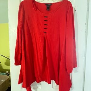 Ali Miles Vibrant Red Tunic Top